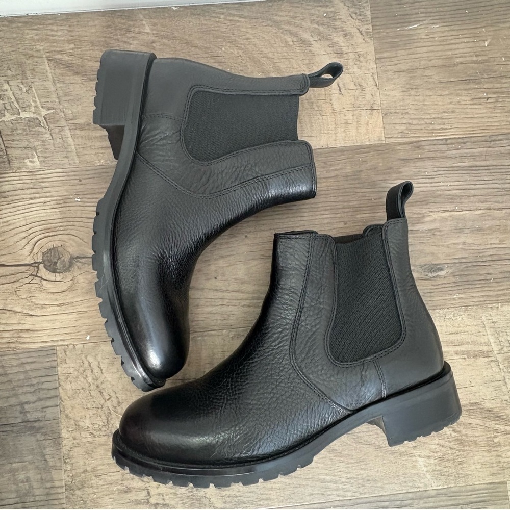 H&M Black Leather Chelsea Boots